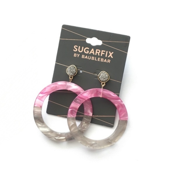BaubleBar Jewelry - SUGARFIX Colorful Resin Hoop Earrings with Druzy